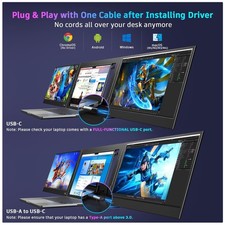 Ultra-Slim USB-C Extender for Laptops, 1080P IPS Display picture