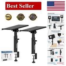 Desk Clamp Studio Monitor Stands with 0-12Â° Tilt - Elegant Black Finish picture