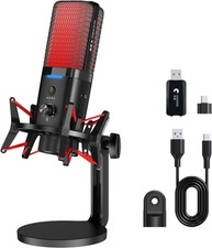 Yanmai X3W Wireless USB Desktop Microphone RGB Mute Shock Mount Black picture