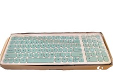 New Cute Wireless Keyboard and Mouse Set 2.4G Turquoise Blue In Box picture