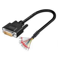 DB15 Male Solderless Breakout Connector 5Ft Cable RS232 Serial Port Adapter picture