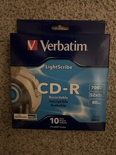 Lightscribe VERBATIM 52X CD-R  700MB 80min 10 (ten) Pack - New In Box picture