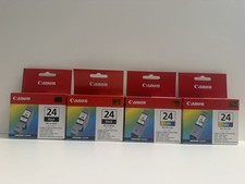 4 Packs Genuine Canon BCI-24 Ink Cartridge New NIB (2) Black (2) Color NEW picture