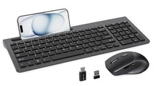 Links9+ Wireless Keyboard and Mouse Combo with Phone Tablet 6.9-Inch, Black picture