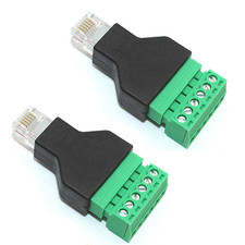 2Pcs RJ11 Male to 6 Pins Screw Terminal Adapter for Cat3 Telephone picture