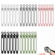 Silicone Cable Ties - 30PC Reusable Data Cable Organizer for Cord Management & B picture