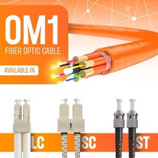 OM1 LC to LC Fiber Optic Patch Cable 62.5/125 Multimode Duplex Orange SC ST 1M picture