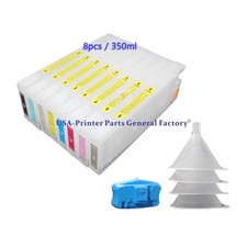 8*350 Refillable Pigment Ink Cartridge Epson Stylus Pro 9800 7800 Print Resetter picture
