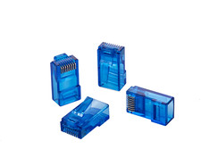 50 pcs RJ-45 Cat6 UTP Pass-Through Connectors EZ Crimp End Ethernet Plug Blue picture