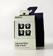North Figural Keyboard Key Cap Pack Paw Print Black w/ Pink Paw NEW picture