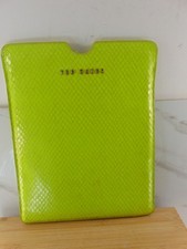 Ted Baker Logo SLEENA YELLOW CALFSKIN LEATHER iPad Sleeve LINED 2023 VERY RARE picture