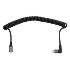 Stretch Coiled USB-C USB4 Cable 20Gbps 100W 8K Type-C Right Angled Male to Male picture