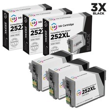 LD 3Pk Reman Cartridges for Epson Ink 252 XL WorkForce WF-3620 WF-3640 Black picture