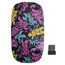 Graffiti Lettering Pink Pattern, Optical Wireless Mouse, Desktop Laptop Mice picture
