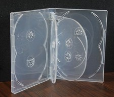 New 6 Pk Crystal Clear Multi DVD Case Box 22mm 8 Discs Holder W Flap Premium picture