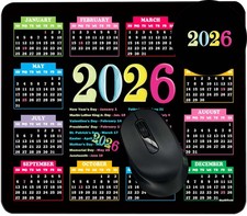 Mouse Pad Calendar 2026 with Holidays Large-10.3