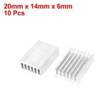 10 Pieces Silver Tone Aluminum Radiator Heat Sink Heatsink 20mm x 14mm x 6mm picture