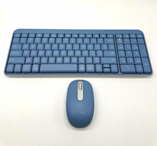 Logitech Slim Wireless Keyboard & Mouse Bundle, Blue, English QWERTY picture