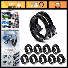 SATA III Cable 10-Pack - Right Angle & Straight, 6Gbps Tangle-Free, Locking Latc picture