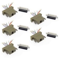 5 Pcs DB25 RS232 Male to RJ45 8P8C Network Adapter Converter Modular 28AWG Ivory picture