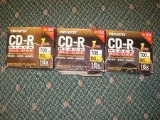 Memorex Black CD-R 80 700 MB Compact Disc Music Games Slim Jewel Case 3 Pack LOT picture