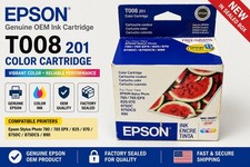 🖨️ Genuine Epson T008201 Color Ink Cartridge T008 New Sealed Box OEM Vintage picture