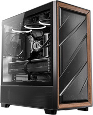 Flux Wood, 5 X PWM Fans Included, High-Airflow Front Panel with Walnut Wood, Typ picture