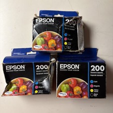 Lot Of 3 Epson 200 Multi Color Ink Cartridges Exp. Nov/2024 Nov/2025 May 2025 picture