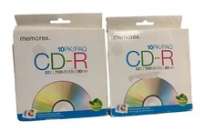 LOT of 2 (10pk) Memorex 10PK CD-R 52X 700 MB 80min Recordable Eco Friendly NIB picture
