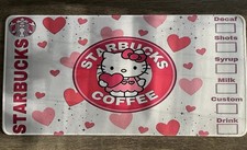 Hello Kitty Starbucks Heart 21.5 X11 Inch Computer Desk Mat  picture