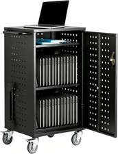 16-/32-Bay Lockable Chromebook Charging Cart Ventilated Mobile Charging Station picture