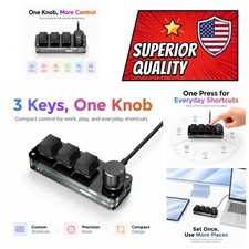 RGB Mini Macro Pad 3-Key Programmable Keyboard with Knob Hot Swap Mechanical picture
