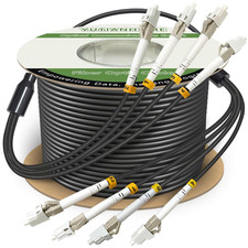 100 Meters 4 Core OM3 Multimode Industrial TPU LC to LC Outdoor Armored Fiber Pa picture