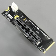 JMT NVMe M2 Key-M to PCI-e 4.0 4X 1X Slot Riser Card with 4 Pin MOLEX Power picture