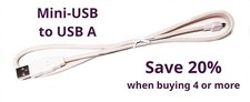 USB Cable: A male to Mini-B male, 0.8 m, frost white, genuine Molex brand picture