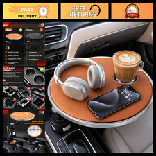 Portable Car Desk for Laptop & Eating - 360° Rotating Cup Holder Tray - Orange picture