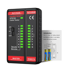 Network Cable Tester HT812A with RJ45 RJ11 Ports, Ethernet, Telephone, Coax picture