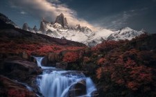 Landscape mountains fall waterfall Custom Gaming Mat Desk picture