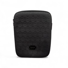 Michael Kors Monogram MK iPad Tablet Case Black Neoprene Padded Size 8.5