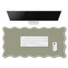 Portable Waterproof Desk Mat - Large 36x17 Scalloped Design for School & Work picture