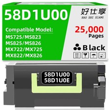 58D1U00 Black Toner Cartridge Compatible for Lexmark MS725 MS823 MS825 MS826 picture