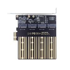 Cablecy Four SATA NGFF Key B+M SSD to PCI-E 1x Motherboard Desktop Adapter Card picture