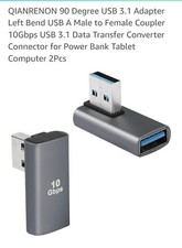 90 Degree USB 3.1 Adapter Left Bend USB A Male to Female Coupler 10Gbps USB 3... picture