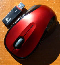 Logitech LX8 Wireless Laser Mouse + Receiver Metallic Red M-BCK135 Clean Tested picture
