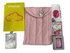 Pink Tech & Accessories Bundle LED Wall Light, 16-Inch Laptop Case, Compact Wire picture