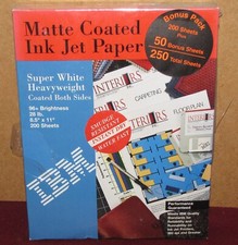 IBM Matte Coated Inkjet Paper Super White 28 ib. 96+ Brightness 250 Sheets picture