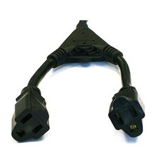 2 PACK- 1.2FT Power Cable Cord Y Splitter Adapter picture