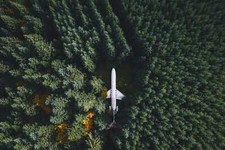 Landscape nature airplane wreck forest trees drone Custom Gaming Mat Desk picture