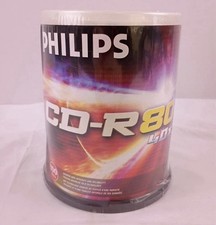 Philips CD-R 80 Min 700MB 40x Recordable Blank Discs 100 Pack New and Sealed picture