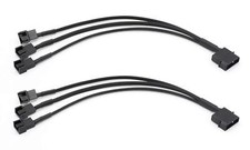 2 Pack Molex to 3 Pin or 4 Pin Fan Adapter Computer PC Case Fan Power Splitte... picture
